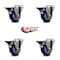 Service Caster 3.5'' Blue Poly Wheel Swivel Bolt Hole Caster Set with Posi Lock Brakes, 4PK SCC-BH20S3514-PPUB-BLUE-PLB-4 - alternate 4